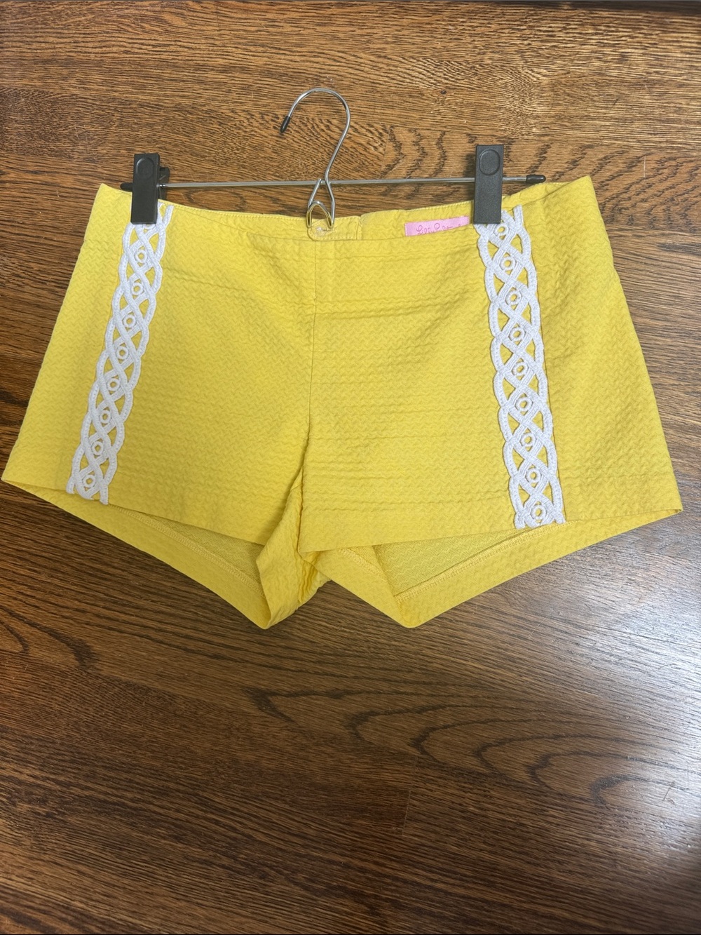 Lilly Pulitzer Yellow Shorts with White Crochet Trim